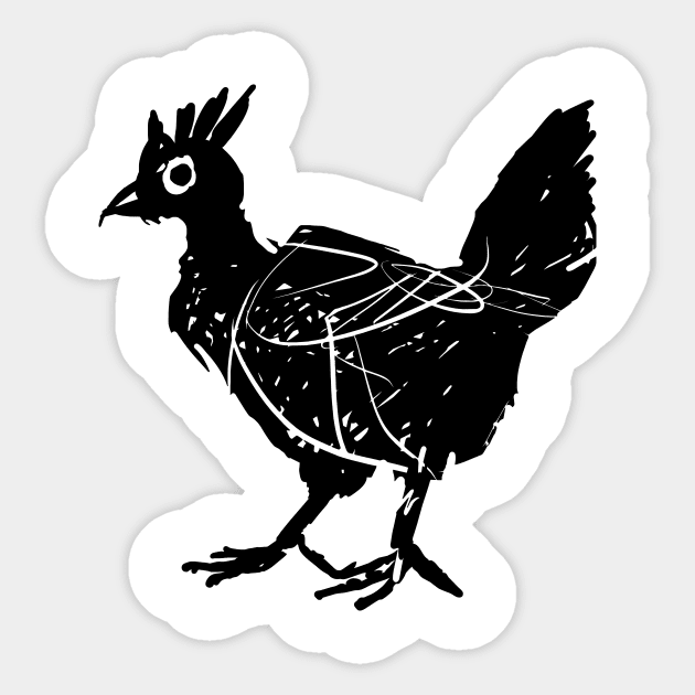 black chicken Sticker by Nikokosmos